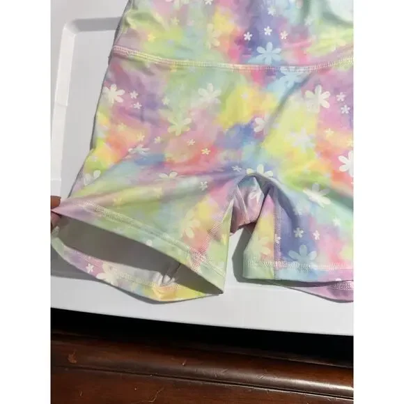 FLEO Women's Floral Athletic Shorts Multicolor Stretch Yoga Activewear medium - Picture 3 of 6